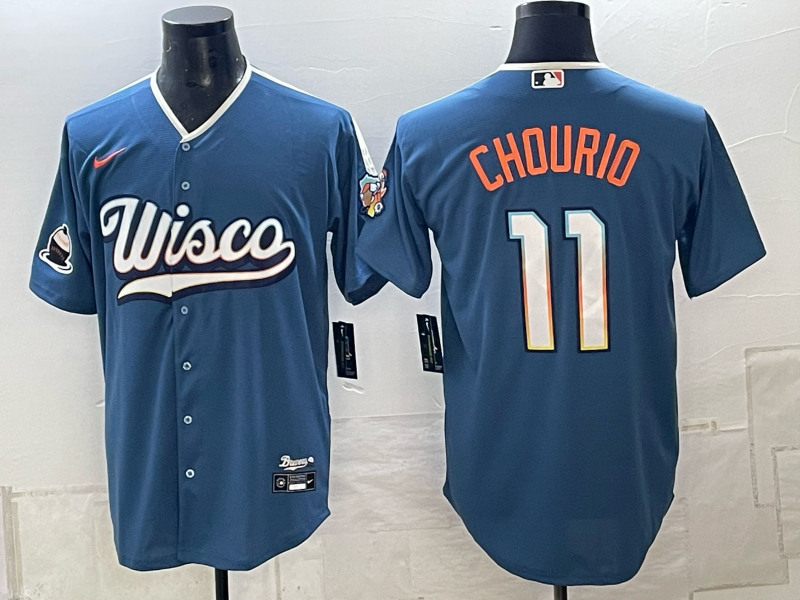 Men Milwaukee Brewers #11 Chourio blue Nike 2026 World Series MLB jersey 102307->milwaukee brewers->MLB Jersey